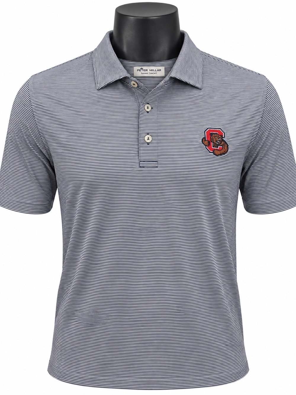 Peter Millar Cornell Big Red Men’s Large Summer Comfort Striped Polo NWT